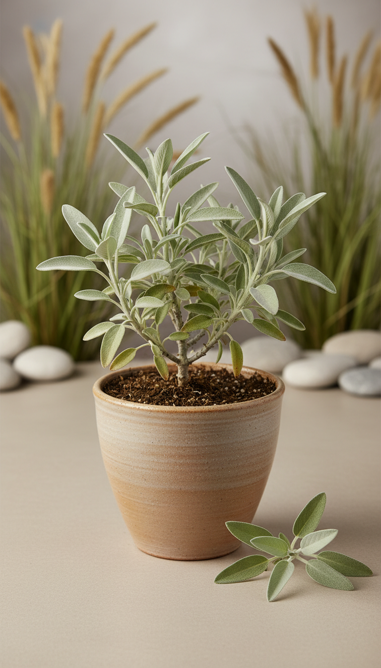White Sage Potted Plant